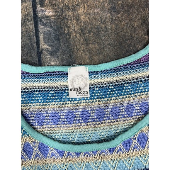 Sun & Moon Women’s Size Small Colorblock Tunic Tank Top! Stripes, Woven! - Picture 2 of 7